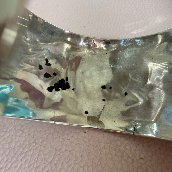 Vintage Heavy Mexico 925 Sterling Silver Monkey Tribal Cuff Bracelet 72 Grams - Picture 6 of 15